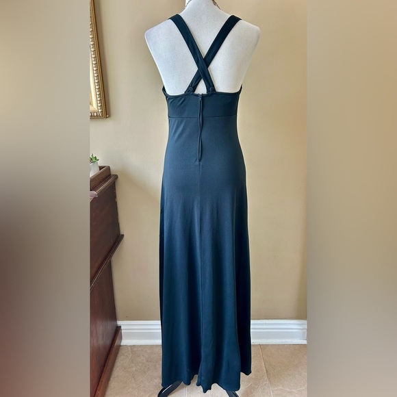 Vintage 1970s 70s Ursula of Switzerland Black Maxi Dress Disco Sleeveless Size M - Picture 5 of 12